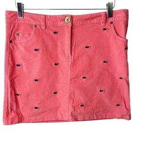 Vineyard Vines Squid Pink Cordoroy Whale Mini Skirt 8